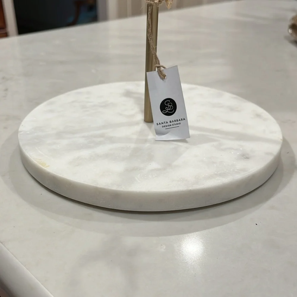 Marble Server with Brass Handle/NWT